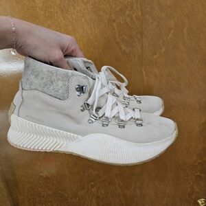 Sorel Cream and Gray Waterproof Sneakers